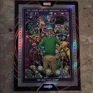 Marvel Holographic Stan Lee Tribute Poster – Green, Tan, Yellow, Blue